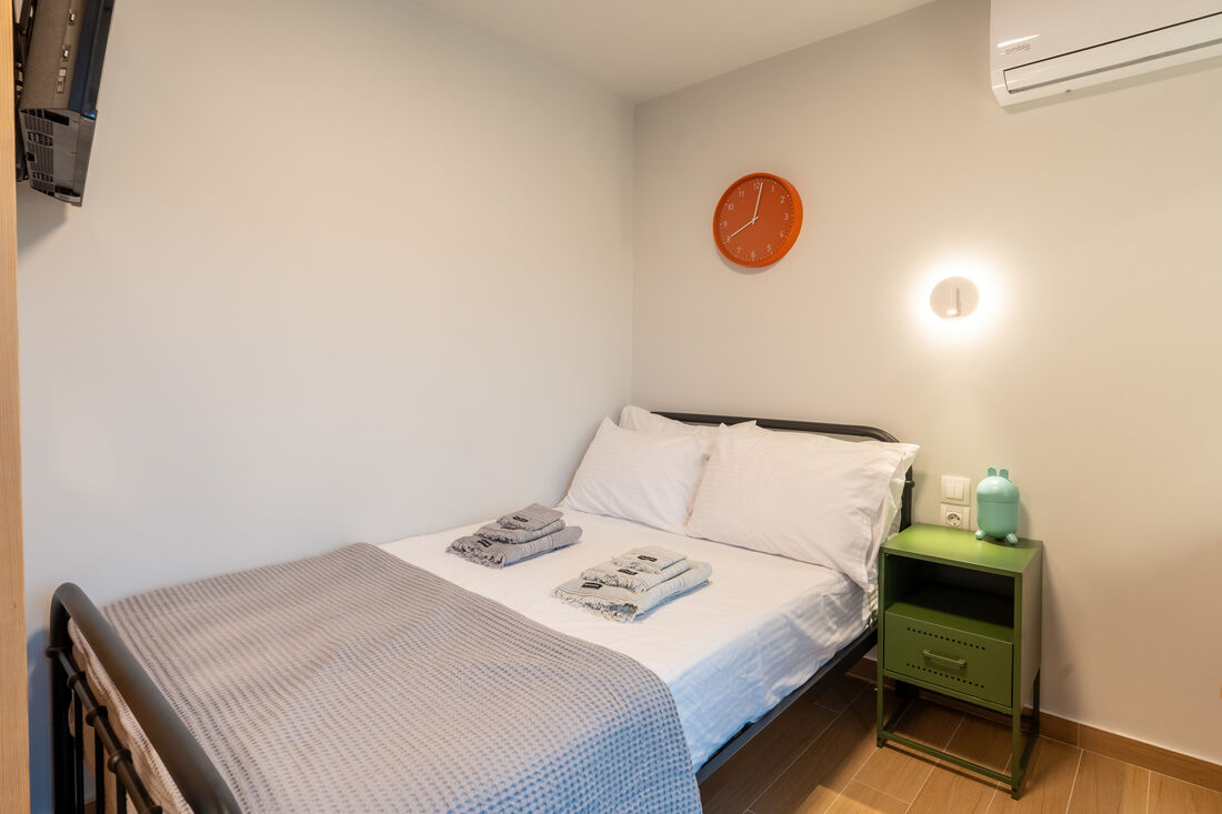 Comfortable double bed with fresh linens